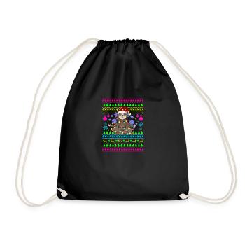 Funny Christmas Outfit Ugly Christmas Sloth - Drawstring Bag - black - Front