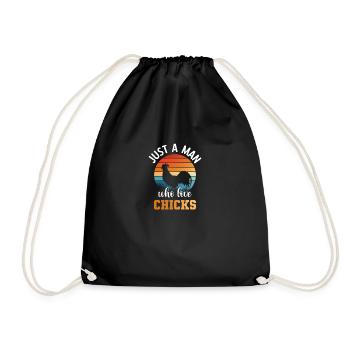 Hahn Hühner Hühnchen Vintage Hähnchen Rooster - Turnbeutel - Schwarz - Vorne