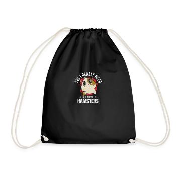 Hamster Vintage Haustier Sprüche - Turnbeutel - Schwarz - Vorne