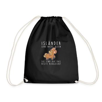 Island Pferde Isländer Pony Reiten Reiterhof Stall - Turnbeutel - Schwarz - Vorne
