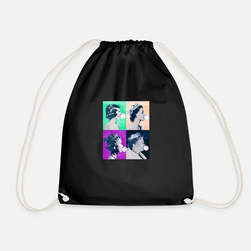 Queen II -Elizabeth England Queen,Kaugummi,pop-art - Turnbeutel - Schwarz