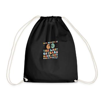 69e anniversaire Homme Femme 2023 Drôle de vie groovy - Sac de sport léger - noir - Devant
