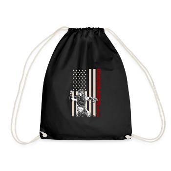 Amerikanische Flagge Baseball Fänger US Sportsman - Turnbeutel - Schwarz - Vorne