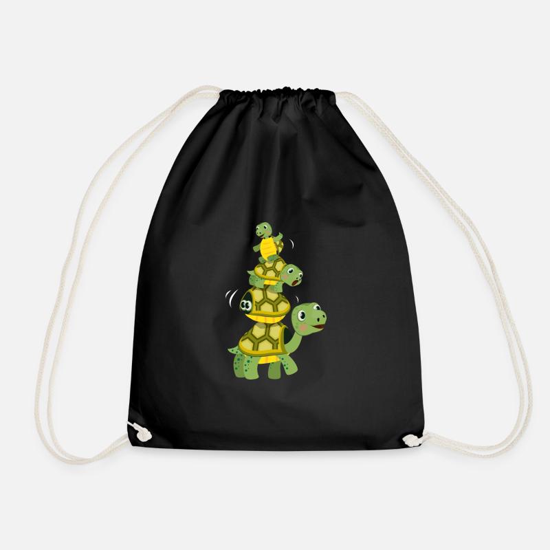 Tortue colorée mignon animaux marins - Sac de sport léger - noir