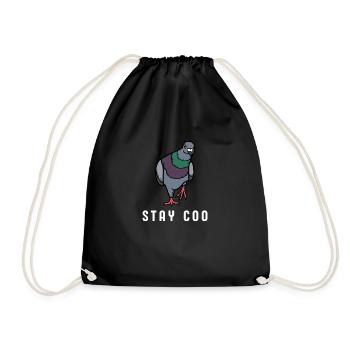 Stay Coo Bird | Funny Cool Pigeon Birding - Turnbeutel - Schwarz - Vorne