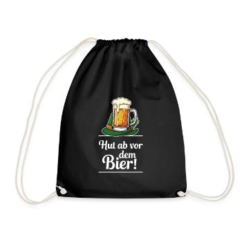 Hats off to the beer! - Drawstring Bag - black - Front