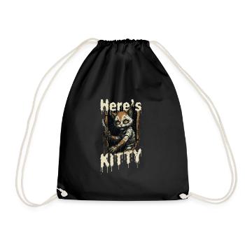 Zombie Katze Halloween Horror Monster Here's Kitty - Turnbeutel - Schwarz - Vorne