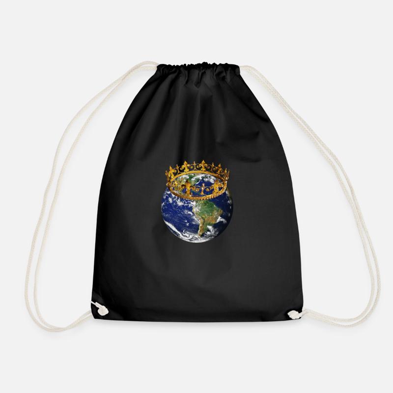 Crown on Earth - Drawstring Bag - black