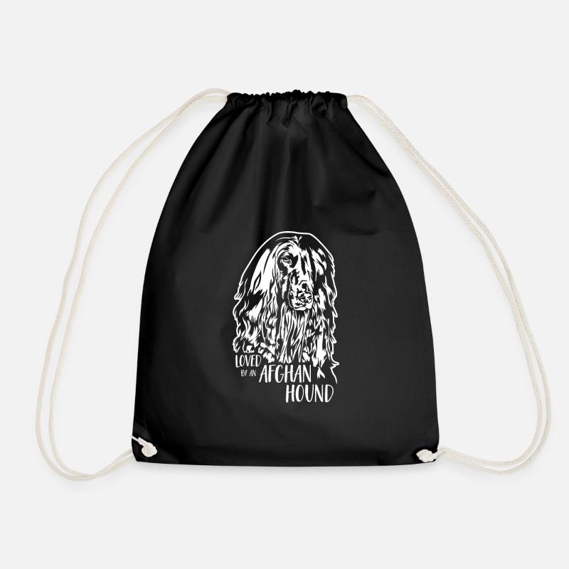 Afghane loved by an Afghan Hound Windhund Wilsigns - Turnbeutel - Schwarz