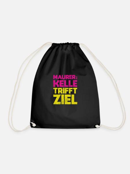 Maurer: Kelle Trifft Ziel - Turnbeutel - Schwarz