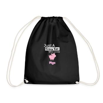 Tierliebhaber Mädchen Farm Tier Geschenk Schwein - Turnbeutel - Schwarz - Vorne