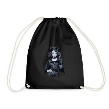 Retro Style Bat-themed Gothic für Gothik Fans - Turnbeutel - Schwarz - Vorne