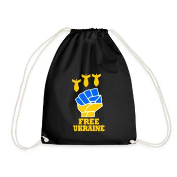Ukraine - Drawstring Bag - black - Front