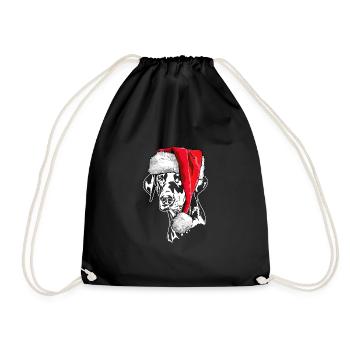 Santa Doberman Christmas Dogs Wilsigns - Drawstring Bag - black - Front
