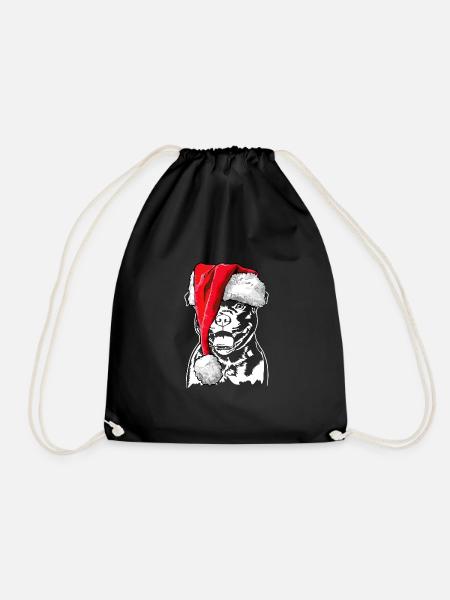 Santa Staffordshire Bullterrier Weihnacht Wilsigns - Turnbeutel - Schwarz
