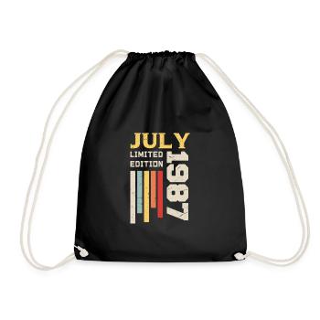 Juli 1987 - Juli 1987 Geburtstagsgeschenk - Turnbeutel - Schwarz - Vorne