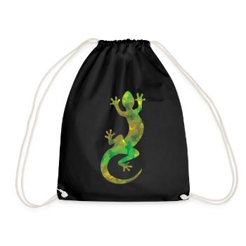 Lizard camouflage - Drawstring Bag - black - Front