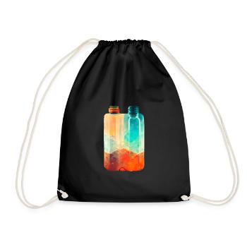 Deux bouteilles à boire Retro - Sac de sport léger - noir - Devant