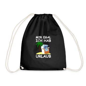 Mir egal ich hab Urlaub - Turnbeutel - Schwarz - Vorne