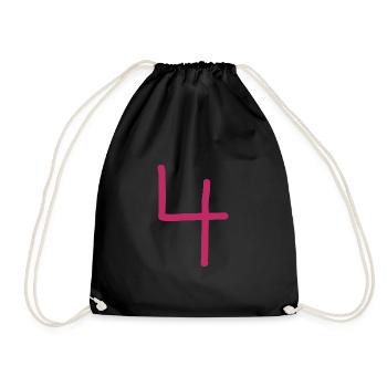 4 Numéro quatre rose numéro rouge Anniversaire - Sac de sport léger - noir - Devant