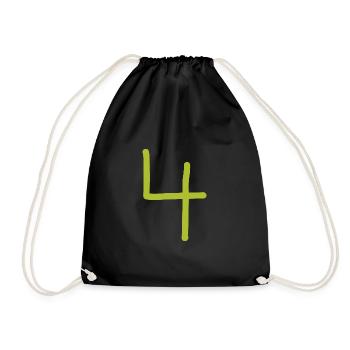 4 Numéro quatre numéro anniversaire vert - Sac de sport léger - noir - Devant