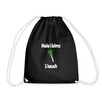 I bims 1 Lauch | Lauch Shirt Lustig - Turnbeutel - Schwarz - Vorne
