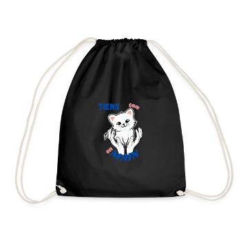 T shirt "tiens ton chat en main" - Sac de sport léger - noir - Devant