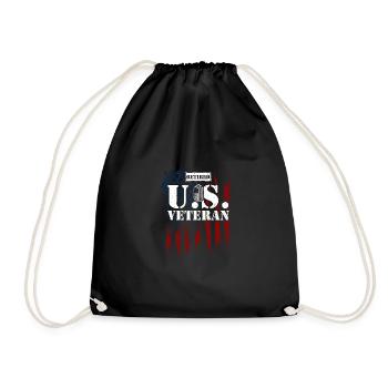 Retired U.S. Veteran - Veteran - Drawstring Bag - black - Front