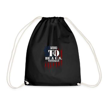 Proud To Be A U.S. Veteran - Drawstring Bag - black - Front