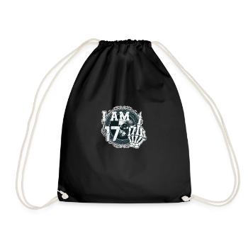 I'm 17 plus 1 middle finger Skull funny 18th - Drawstring Bag - black - Front