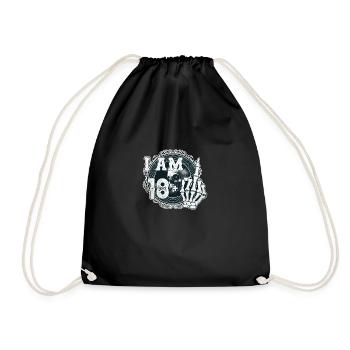 I'm 18 plus 1 middle finger Skull funny 19th - Drawstring Bag - black - Front