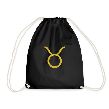 Zodiac sign Taurus, exclusive t-shirt design - Drawstring Bag - black - Front