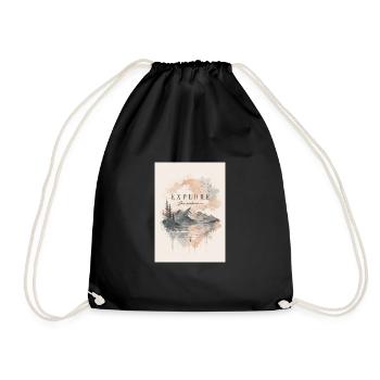 Explore the Unknown Mountain Landscape - Drawstring Bag - black - Front