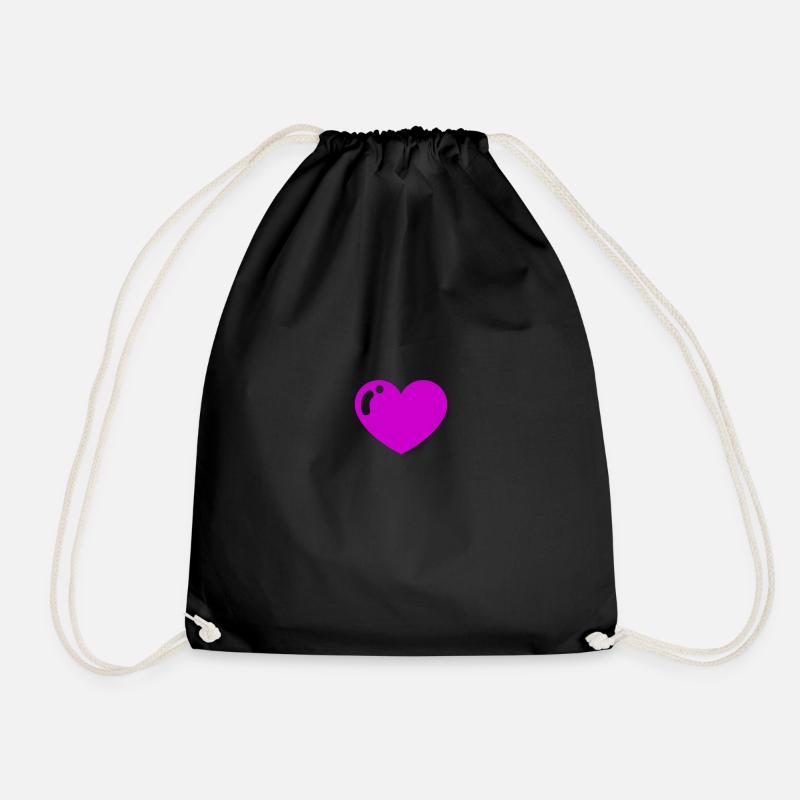 Heart violett - Turnbeutel - Schwarz