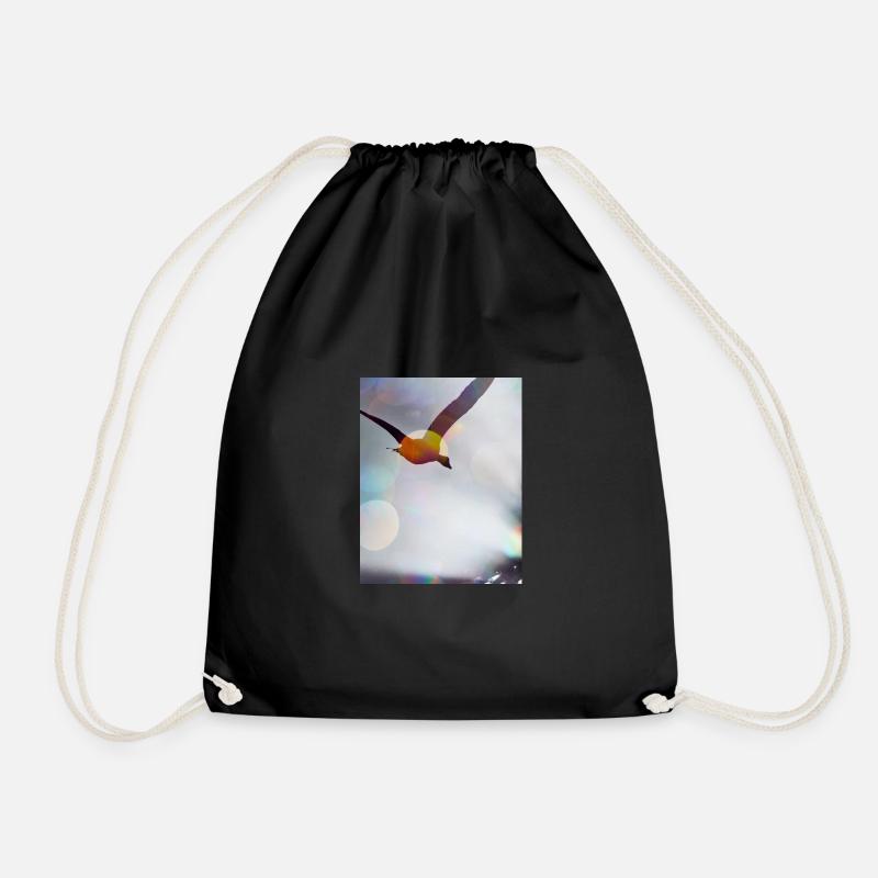 Bird in Flight 2 - Drawstring Bag - black