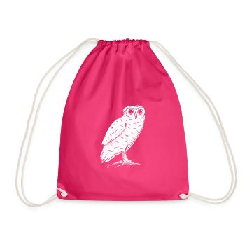 Tier des Waldes Eule gezeichnet - Turnbeutel - Fuchsia - Vorne