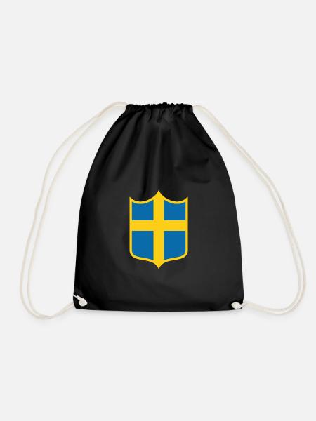 Sweden - Drawstring Bag - black