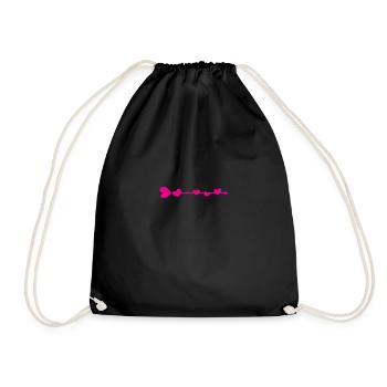Pfeil mit Herz Valentienstag Ich liebe dich Pink - Turnbeutel - Schwarz - Vorne