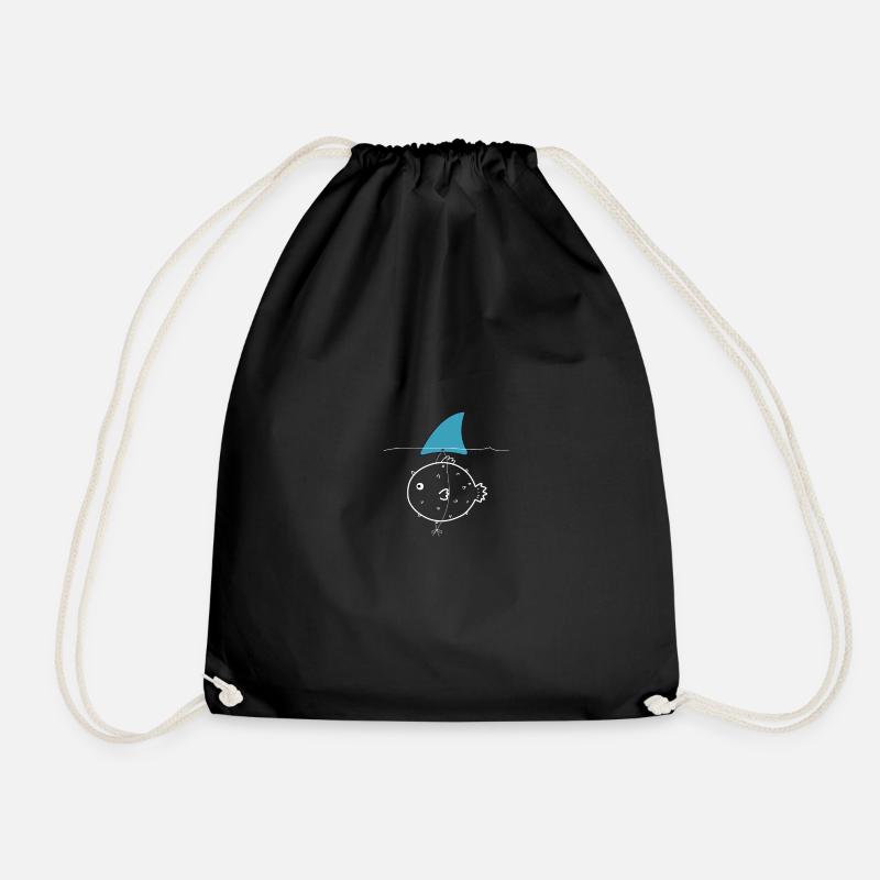 fisch Haifischflosse - Turnbeutel - Schwarz