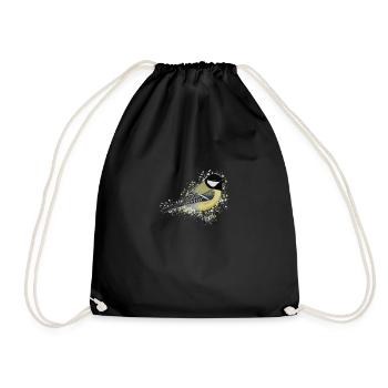 Kohlmeise Vogel Vogelfreund Vogelbeobachter - Turnbeutel - Schwarz - Vorne