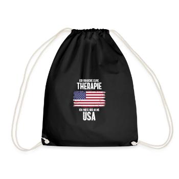 Therapie USA Amerika Nationalität Geschenk - Turnbeutel - Schwarz - Vorne
