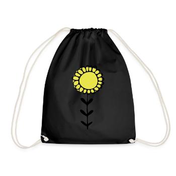 Sonnenblume Illustration - Turnbeutel - Schwarz - Vorne