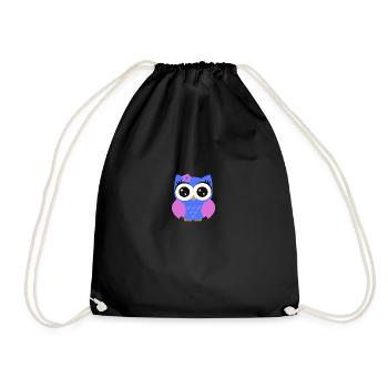 Owl Puple - Drawstring Bag - black - Front