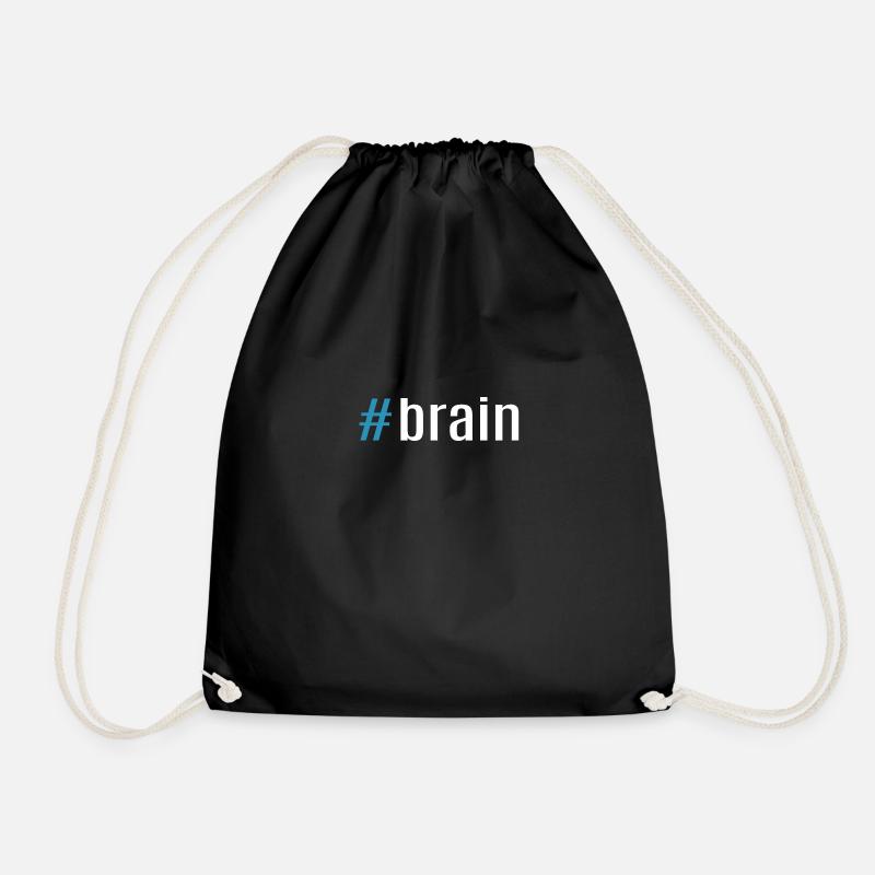 Brain - Drawstring Bag - black
