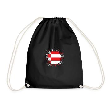 Bremen flag color splash stain blob - Drawstring Bag - black - Front