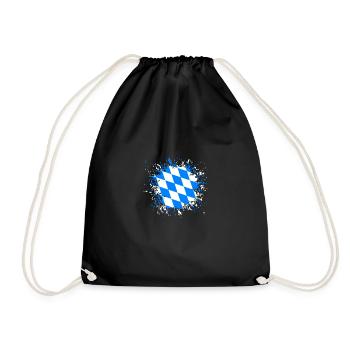 Bayern flag Munich blob spot Ulm - Drawstring Bag - black - Front