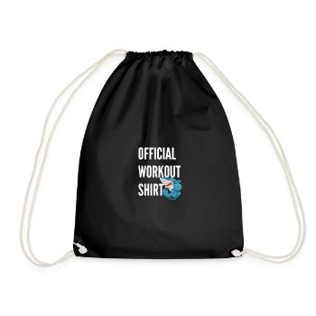 Official Workout Shirt Training Fitness Outfit - Drawstring Bag - black - Front