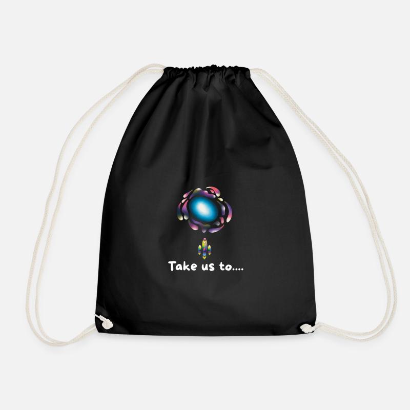 Neon Galaxy Rocket - Turnbeutel - Schwarz