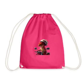 Happy Dino - Turnbeutel - Fuchsia - Vorne