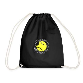 Tennis Shirt An apple a Day keeps the doctor away - Turnbeutel - Schwarz - Vorne